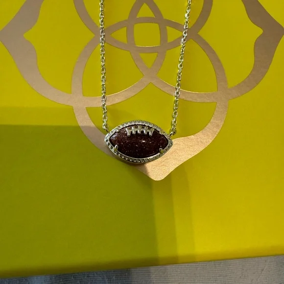 Kendra Scott Gold Necklace with football Pendant - Picture 2 of 2
